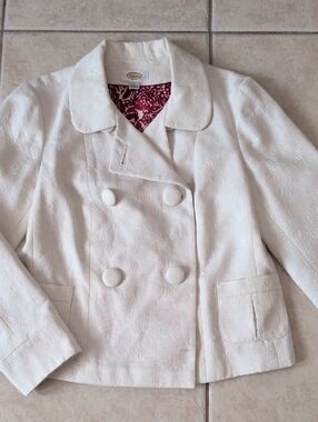 Talbots Tapestry Brocade Double Breasted Blazer Size Large